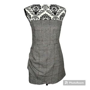 NW/OT House of Harlow 1960 Check Pleated Mini Strapless Dress Size Medium